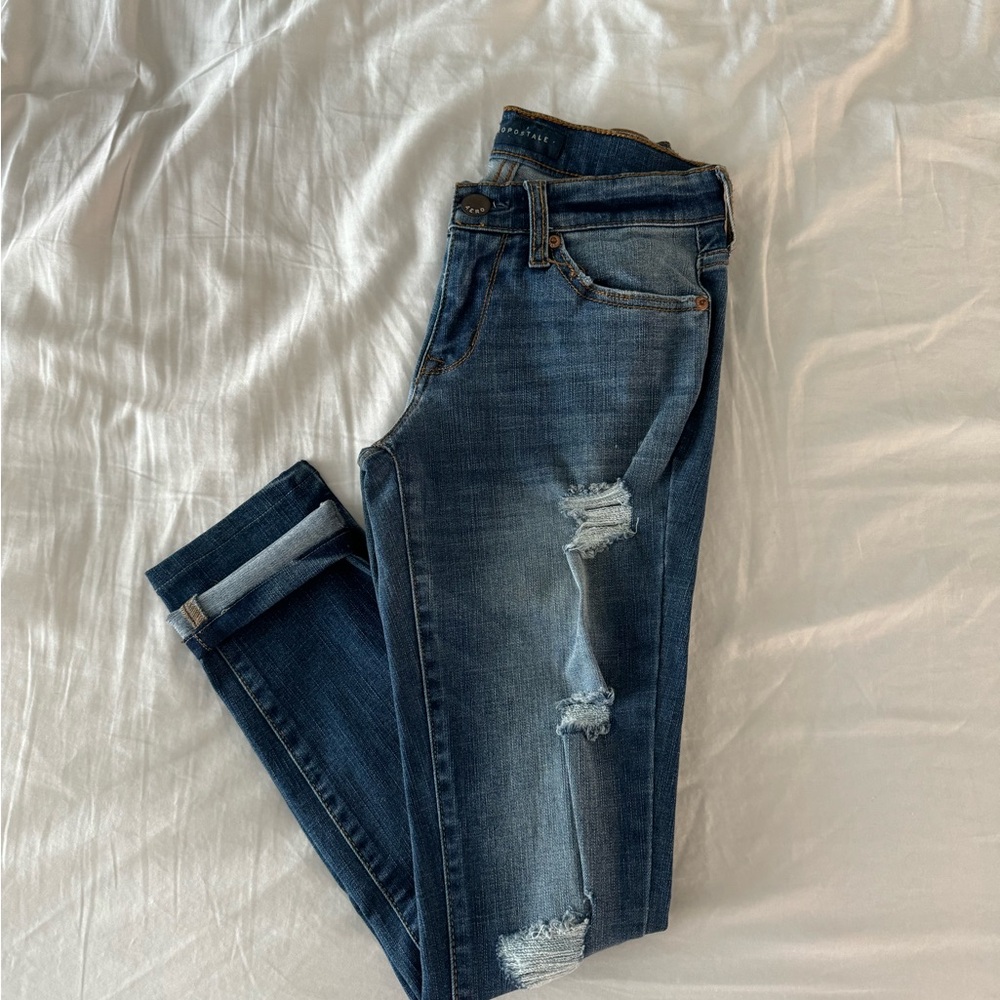 Medium Wash Flex Effects Low Rise Jeggings